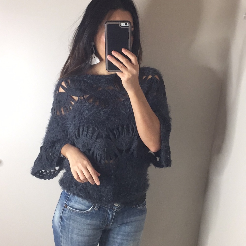 NWT Super soft crochet sweater